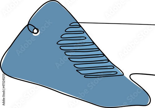 Continuous line draw of Spatura Wallpaper construction plaster tool for construction work. Plaster equipment with a spatula on a black and white background. Vector illustration