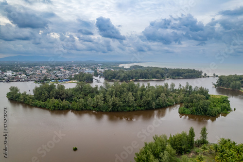 Aerial top view of Drone photography