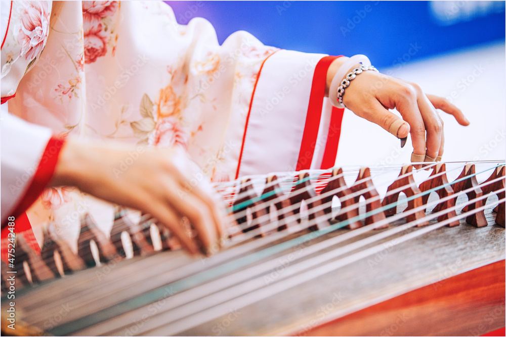 Traditional Chinese Culture Guzheng Playing Stock Photo Adobe Stock