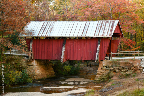 Campbells covered bridge in Greenville, South Carolina photo