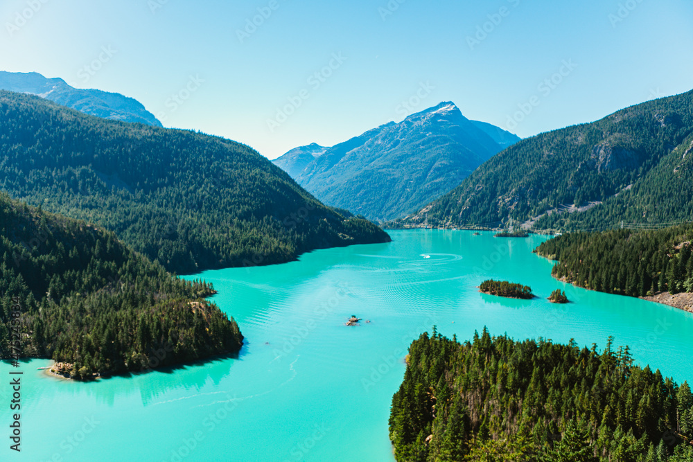 Ross Lake Reservoir in the North Cascades in National Park, Washington