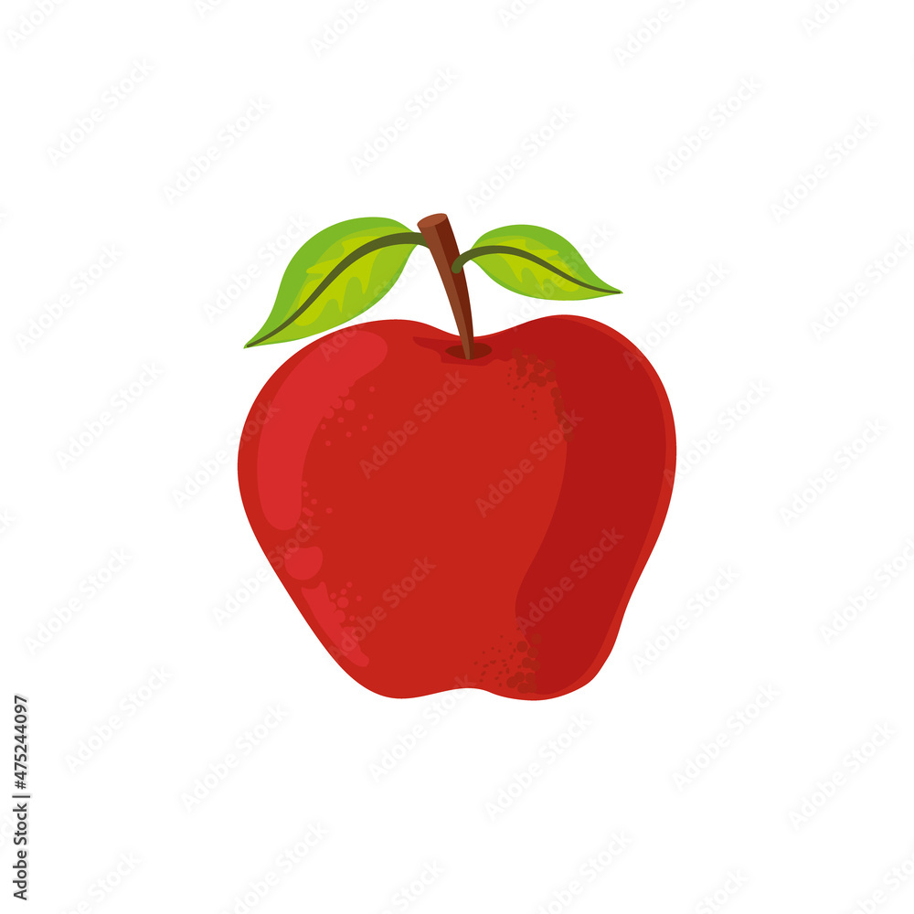 Fototapeta premium red apple with leaves