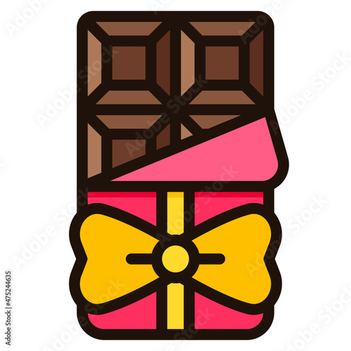 chocolate bar filled outline icon