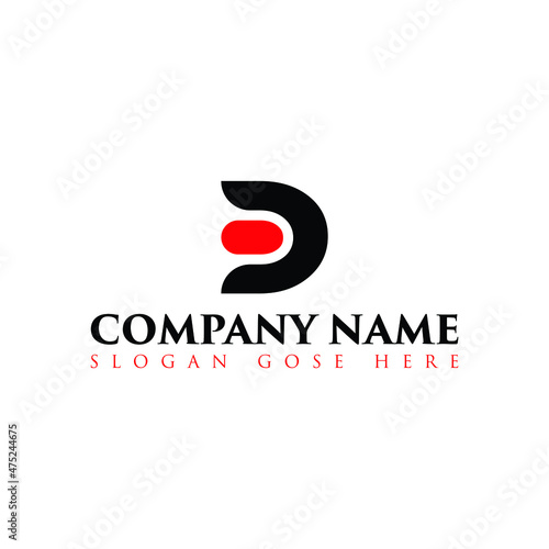 D letter logo, icon, template design.