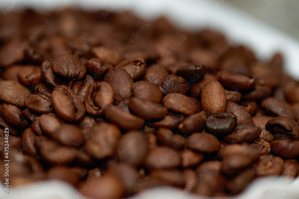 Toasted coffee flakes close up Toasted coffee flakes close up