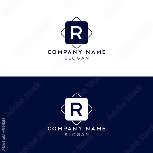 R letter logo, icon, template design.
