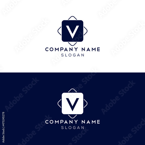 V letter logo, icon, template design.
