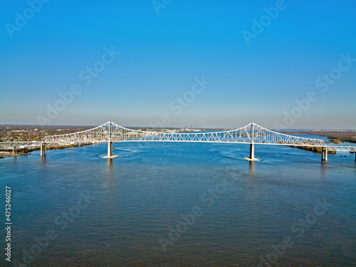 Aerial View of the Commodore Barry Bridge in Chester Pennsylvania