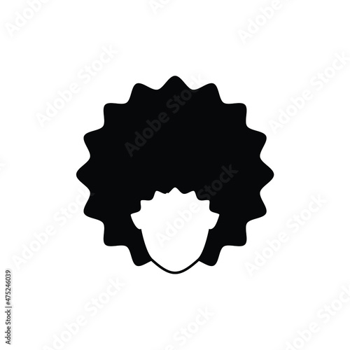 afro hairstyle logo design vector illustration