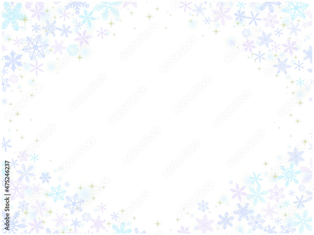 雪の結晶の壁紙⑦四隅_白背景