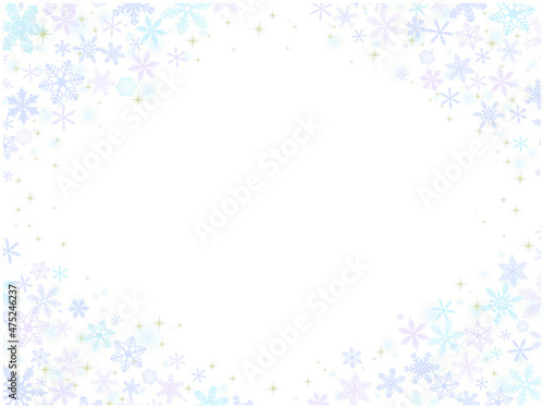 雪の結晶の壁紙⑦四隅_白背景