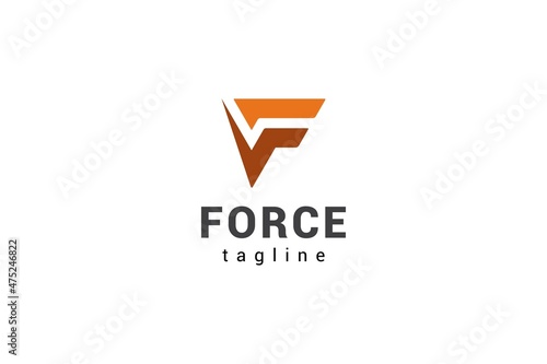 Letter f creative spark force Orange colour technological logo