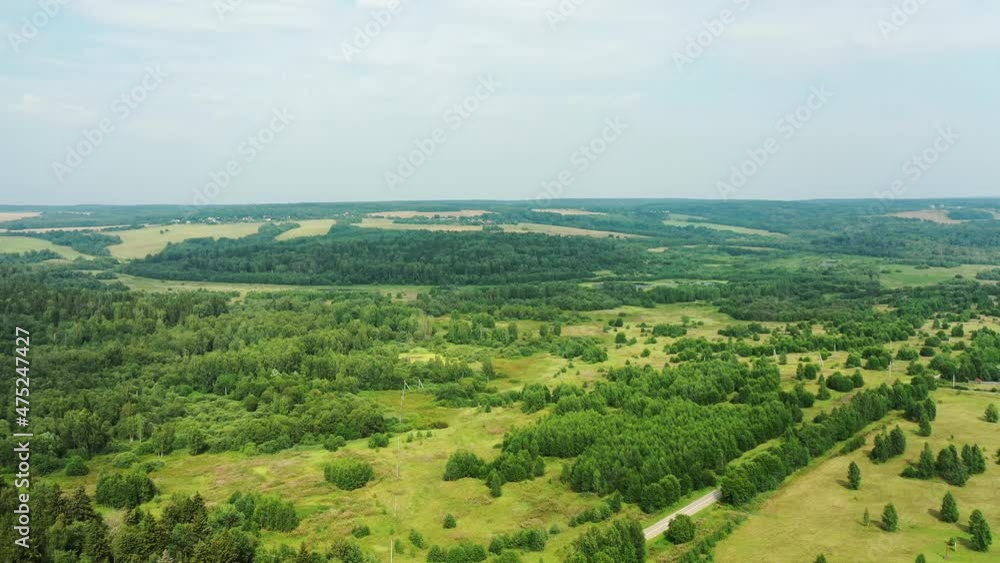 Top view of the countryside and village Top view of the countryside and village
