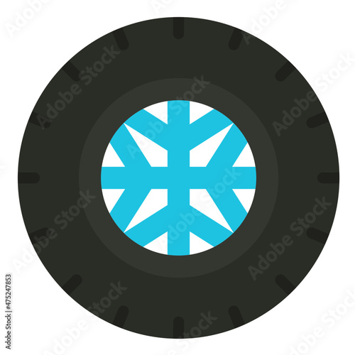 winter tire flat icon