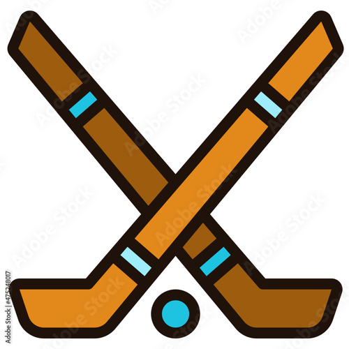 hockey filled outline icon