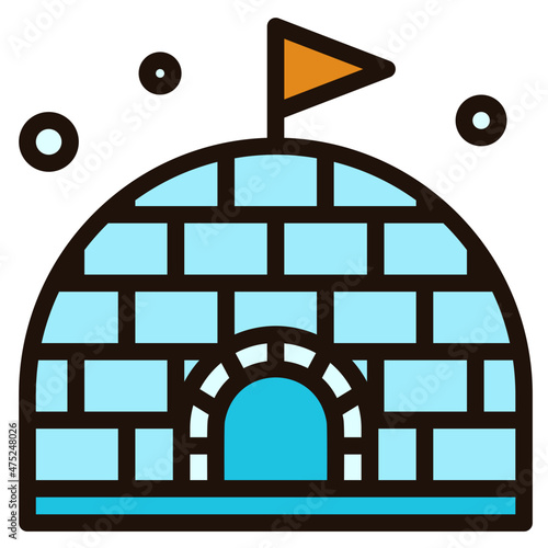 igloo filled outline icon