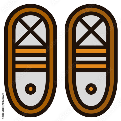 snowshoes filled outline icon