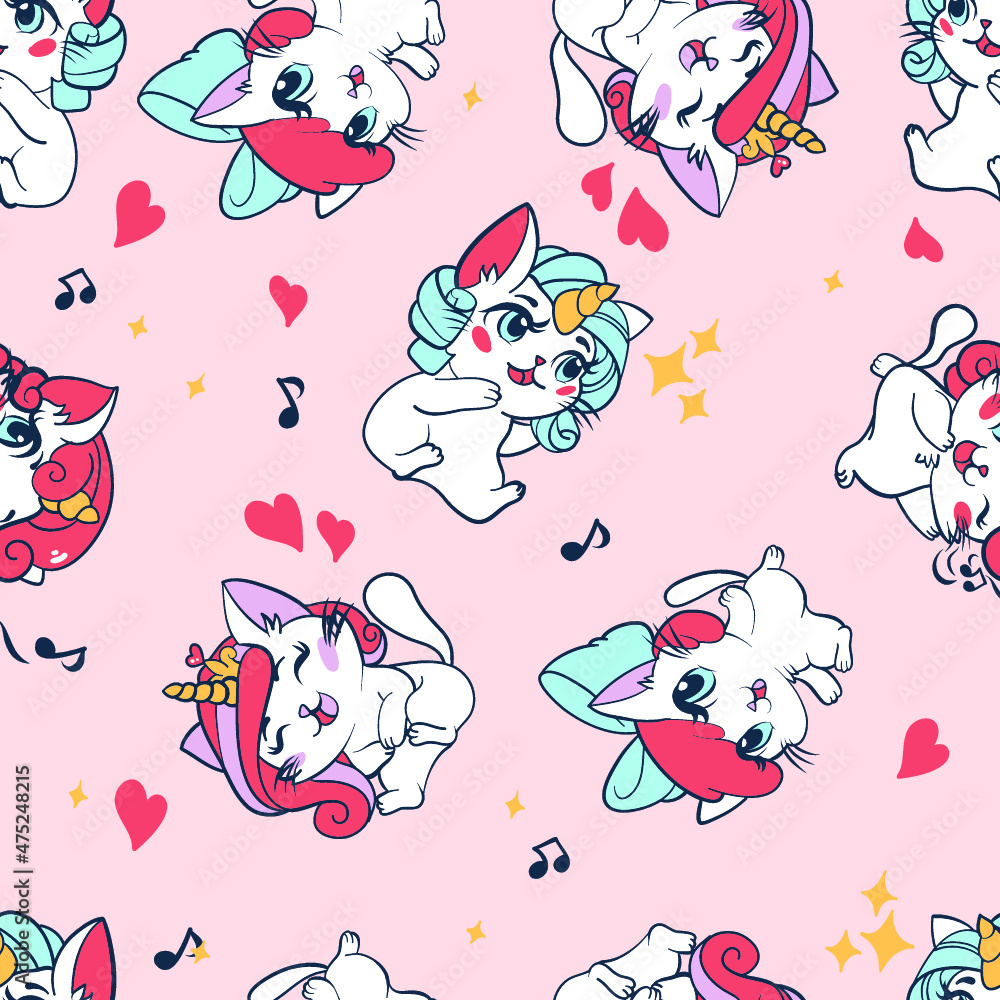 seamless pattern with cats seamless pattern with cats