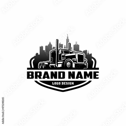 trucking industry, american truck, big rig logo vector