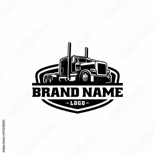 trucking industry, american truck, big rig logo vector 