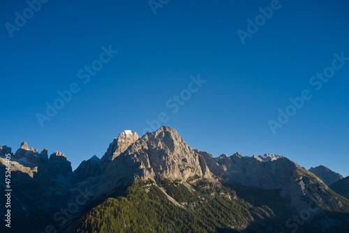 Autumn in the Italian Alps. Alps aerial view. Mountains in Europe top view. Forest plantations in the European Alps. © Berg