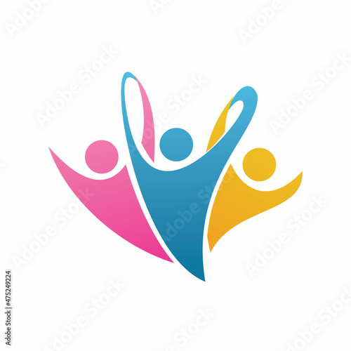 full color community people logo design