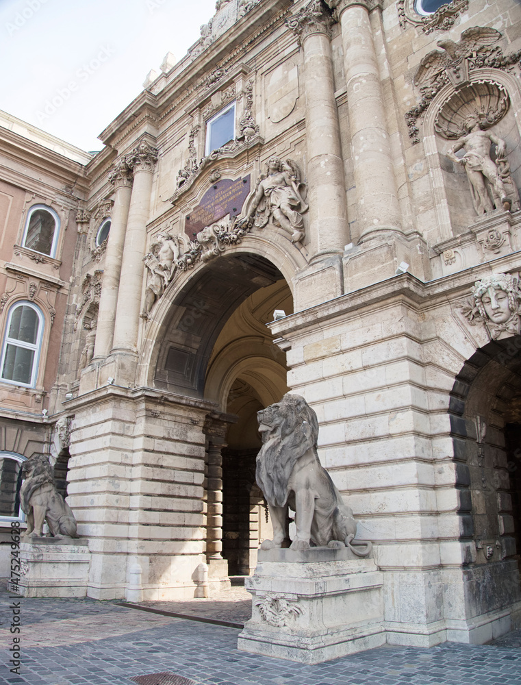 Hungary Budapest Lion's courtyard at Buda castle