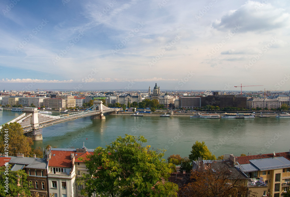 Naklejka premium Hungary Budapest landscape from Buda castle