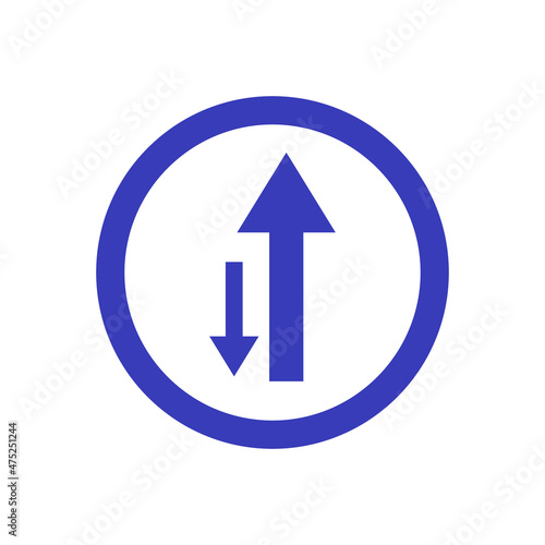 Road sign very peri two-way traffic vector icons