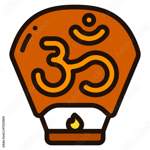 sky lantern filled outline icon