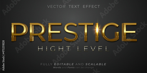 Editable text effect Prestige text style luxury concept