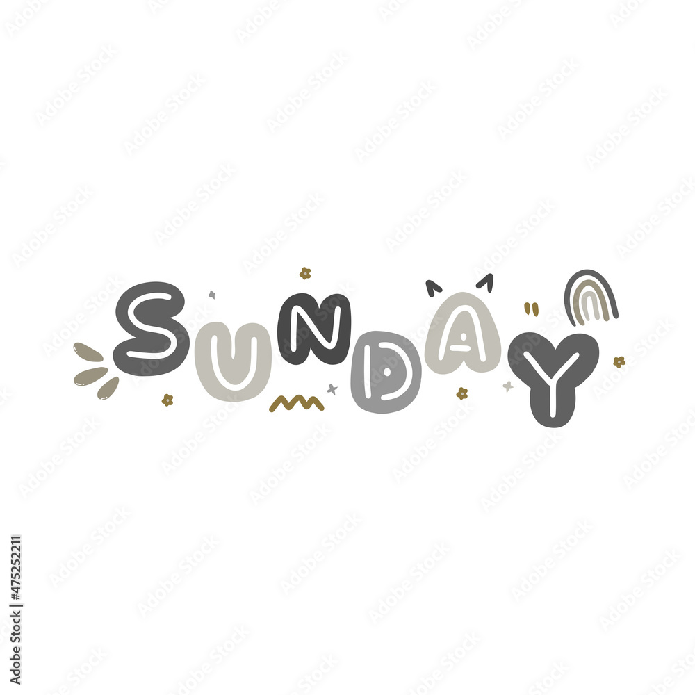 Awesome Sunday Weekend Typography Doodle Vector Awesome Sunday Weekend Typography Doodle Vector