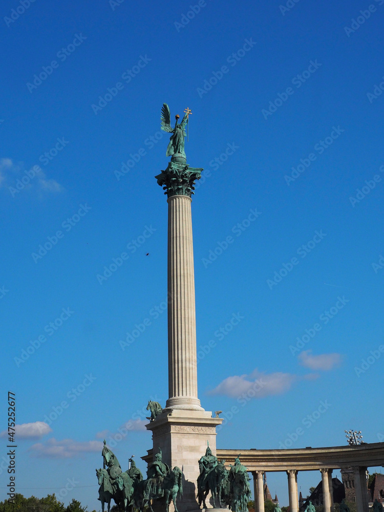 Hungary Budapest Hero's square statue