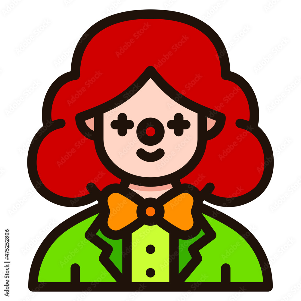 clown filled outline icon clown filled outline icon