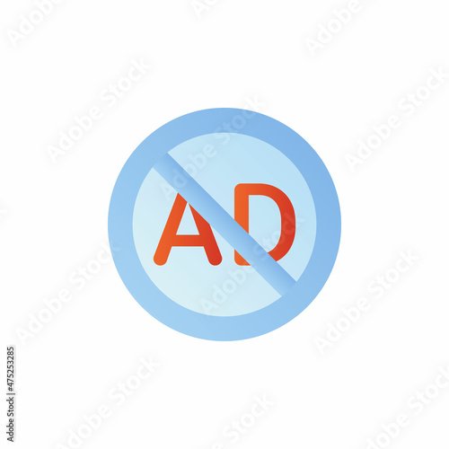 AD Blocker icon in vector. Logotype