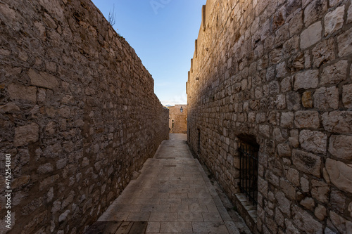 Old walls of down town of Dubrovnik  Croatia