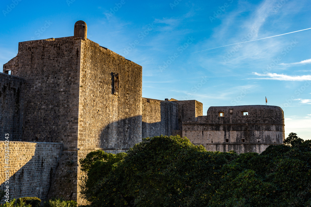 Dubrovnik, old defense walls, fortress Bokar. Croatia