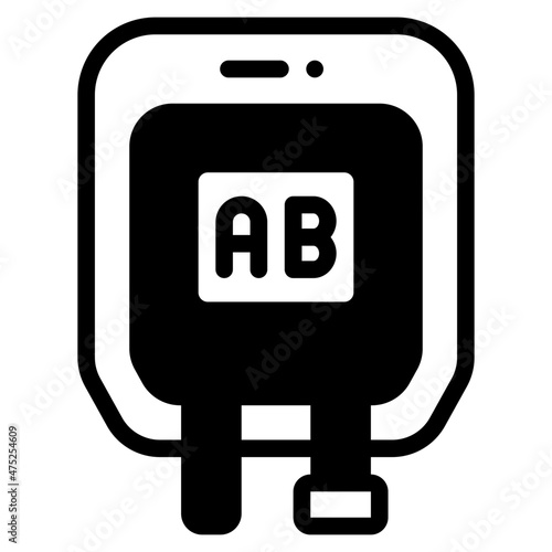 blood type ab glyph icon