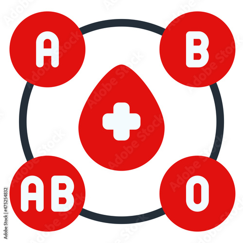 blood type flat icon photo