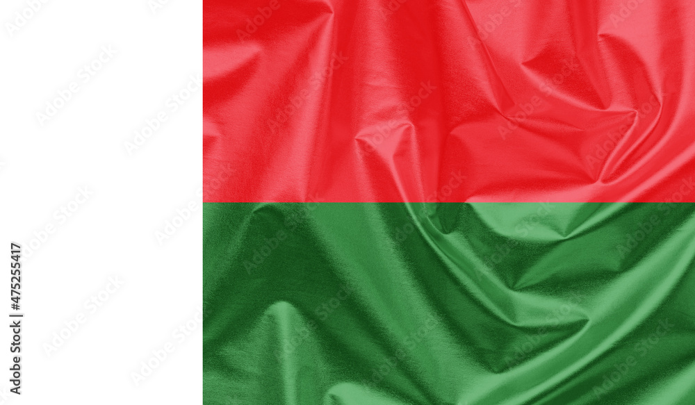 Madagascar waving flag background.