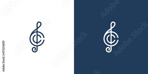 Modern and elegant C initials music logo design 2