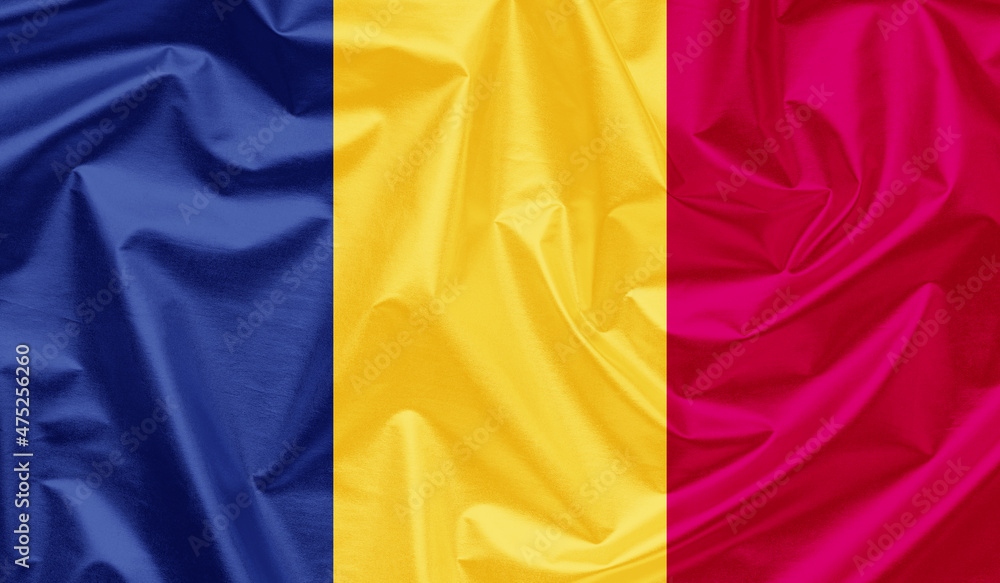 Romania waving flag background.