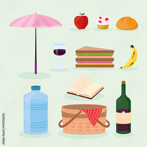 eleven picnic items