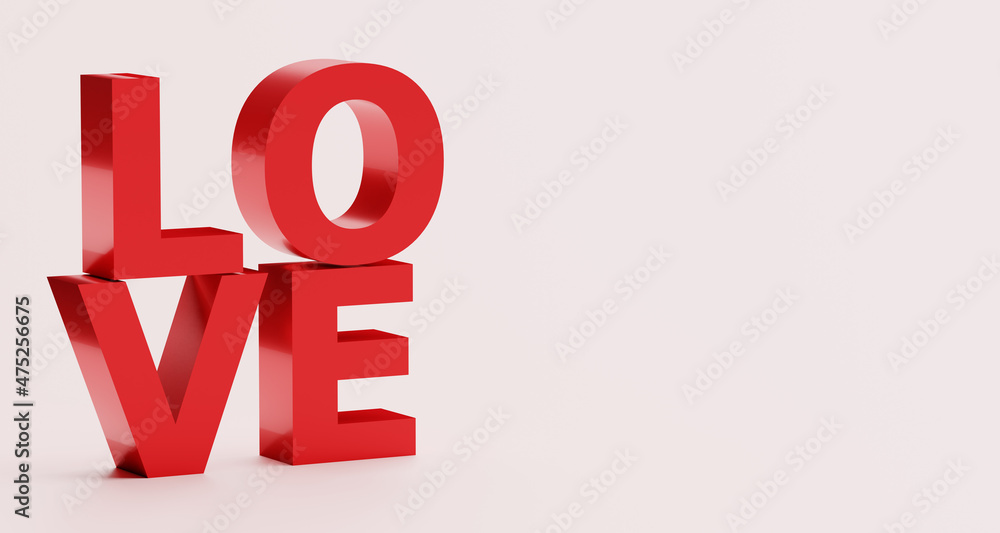 3d word LOVE with blank empty background with shadow 3d word LOVE with blank empty background with shadow