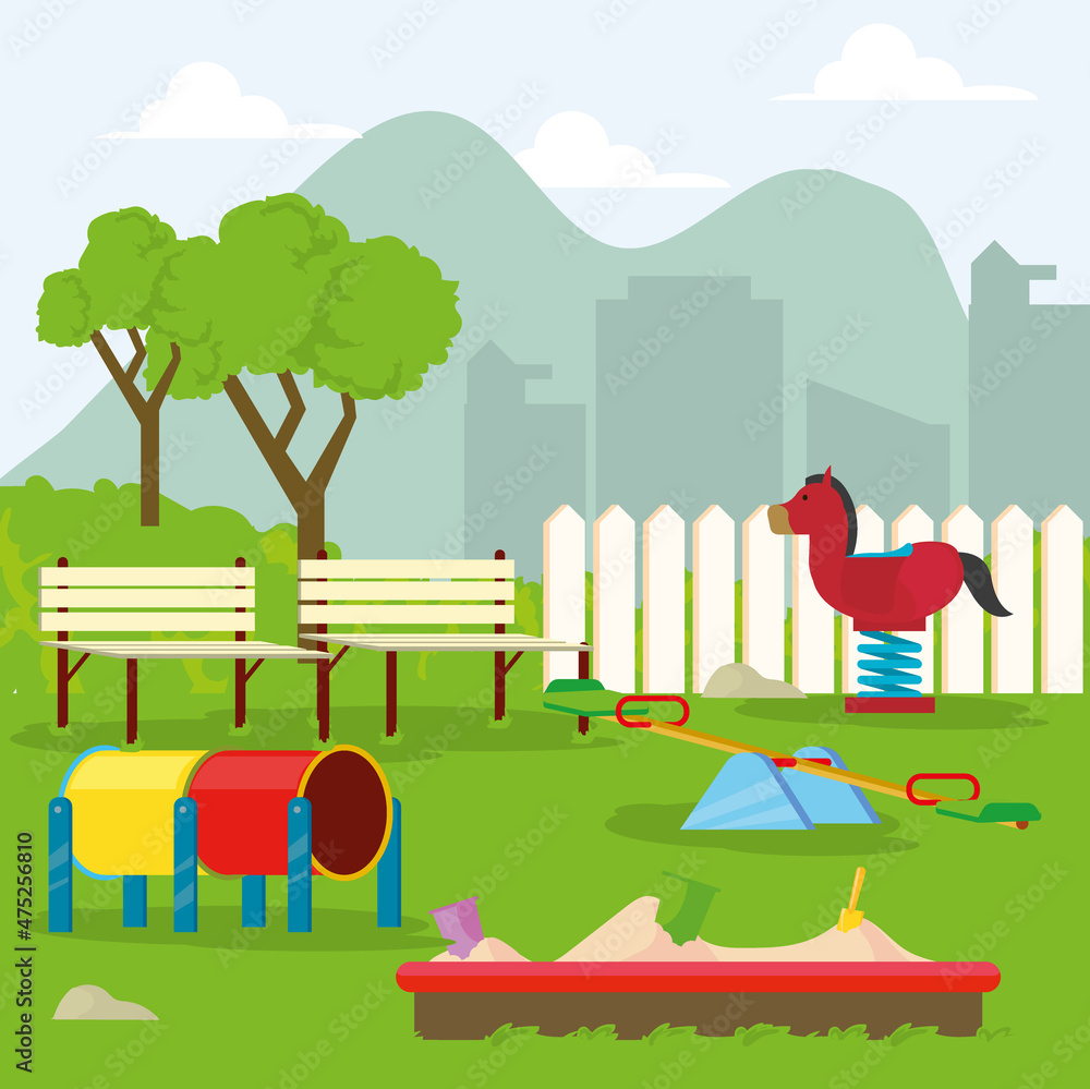 Fototapeta premium playground park illustration