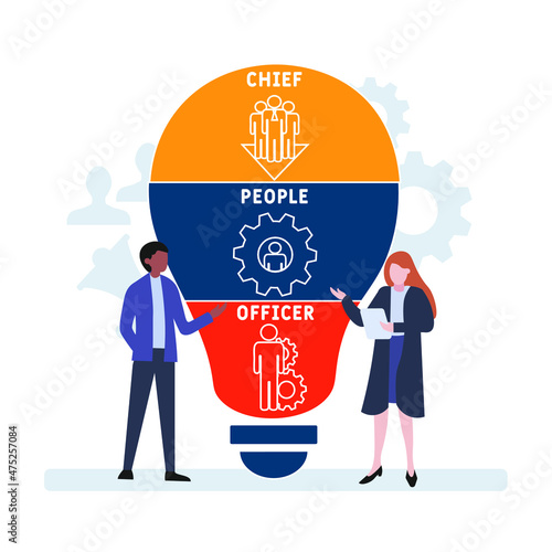 CPO - Chief People Officer acronym. business concept background.  vector illustration concept with keywords and icons. lettering illustration with icons for web banner, flyer, landing photo