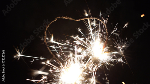 igniting heart shaped sparkler