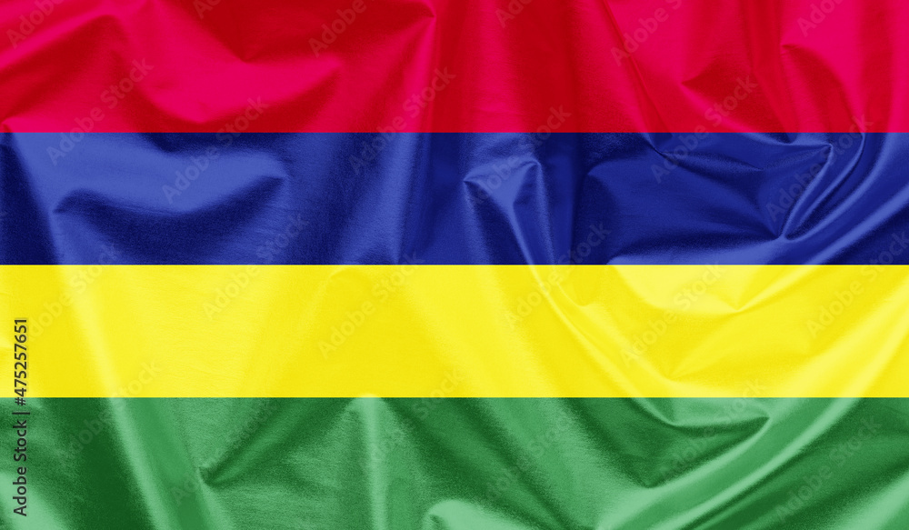 Mauritius waving flag background.