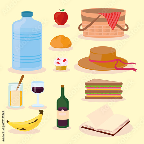 twelve picnic items