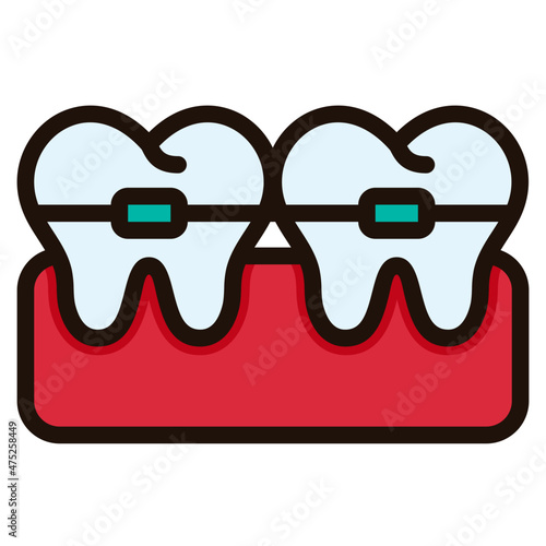 orthodontics filled outline icon